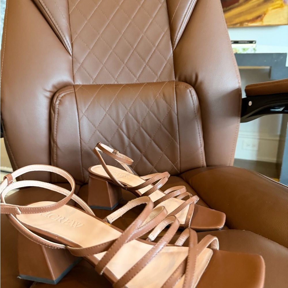 J. Crew Tan Strappy Heels
